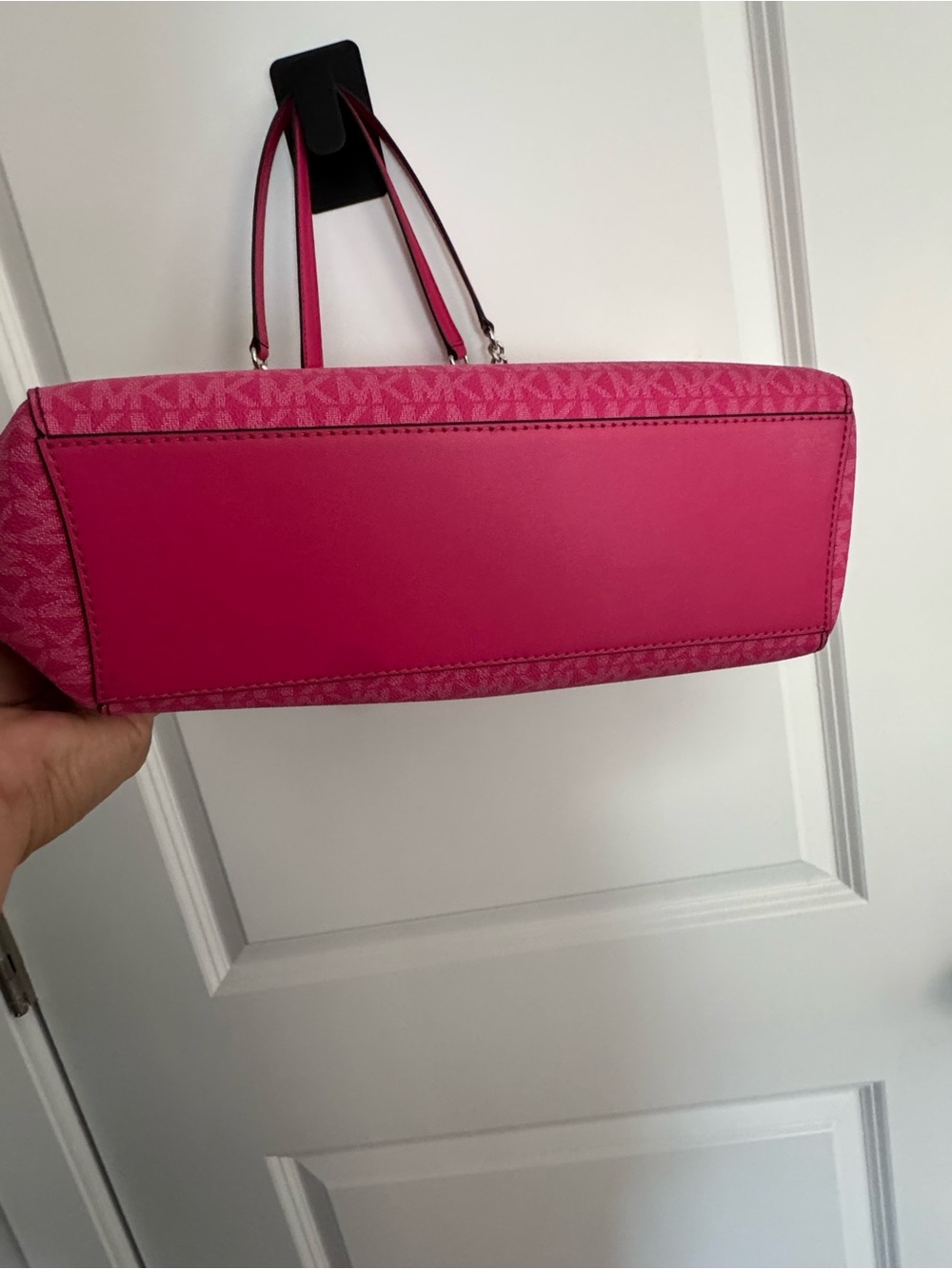Michael Kors Hot Pink MK Logo Chain-Handle Tote - Picture 4 of 4